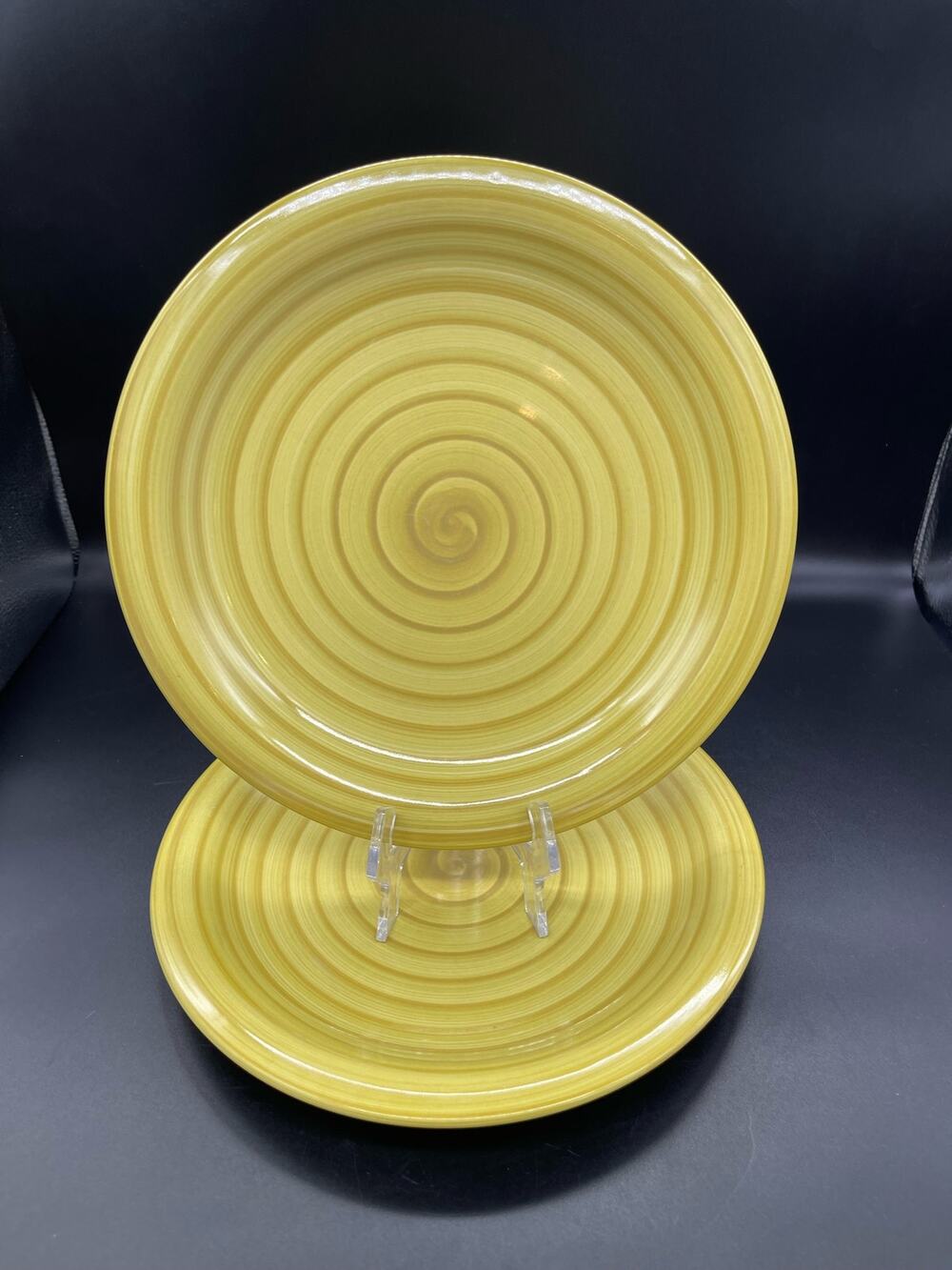 Citrus Grove Set of 2 Yellow Dinner Plates 11”